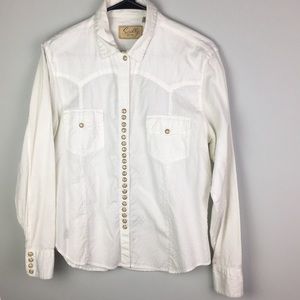 Scully western snap front cotton long sleeve top